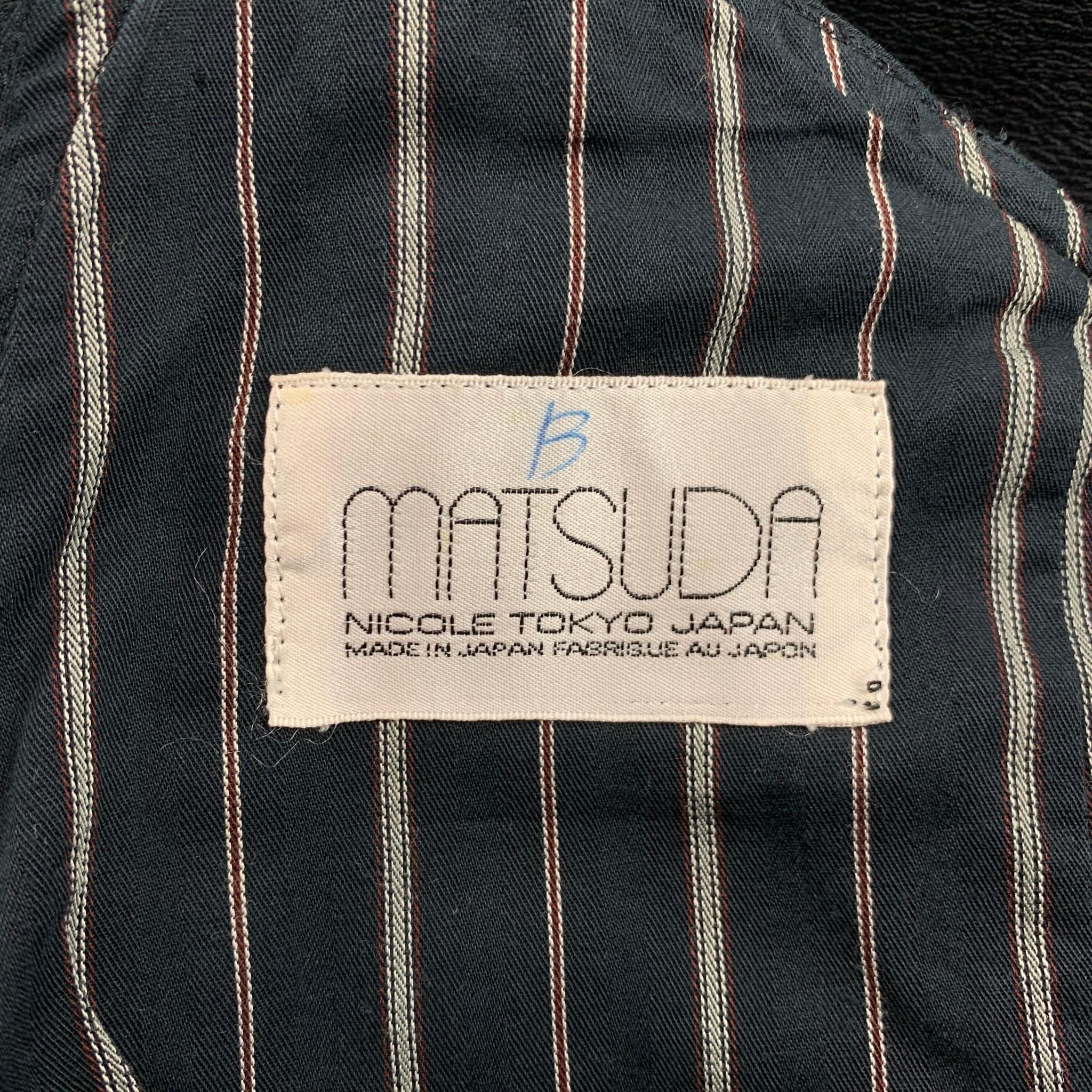 Vintage MATSUDA Size S Black Wool Blend High Waisted Dress Pants In Good Condition In San Francisco, CA