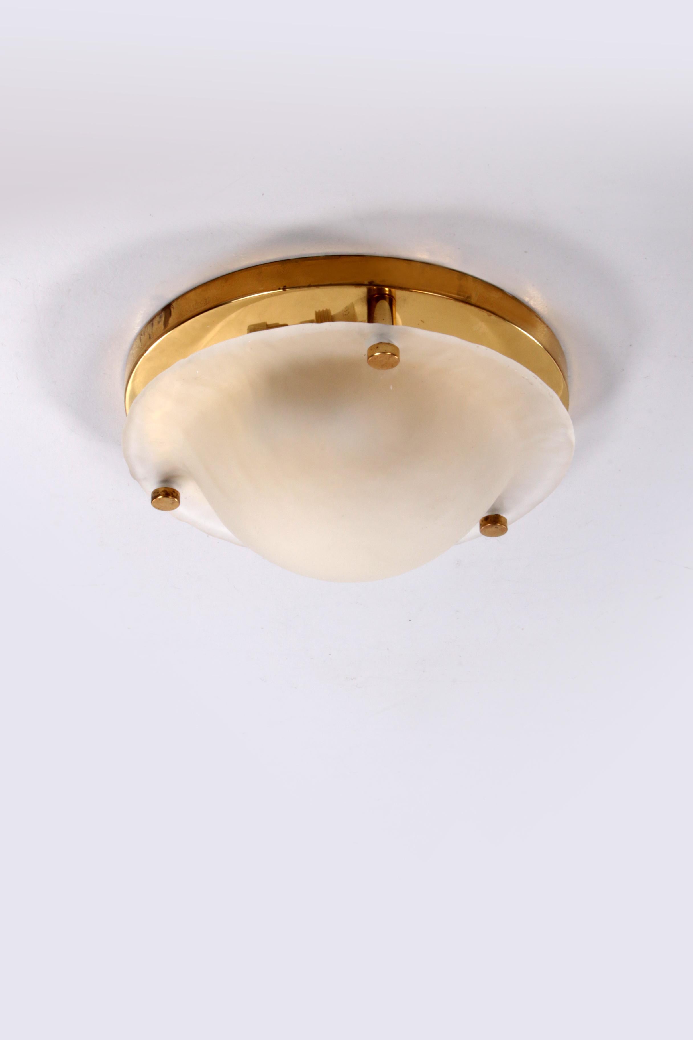 Vintage matt glass ceiling lamp from Fischer Leuchten In Good Condition For Sale In Oostrum-Venray, NL