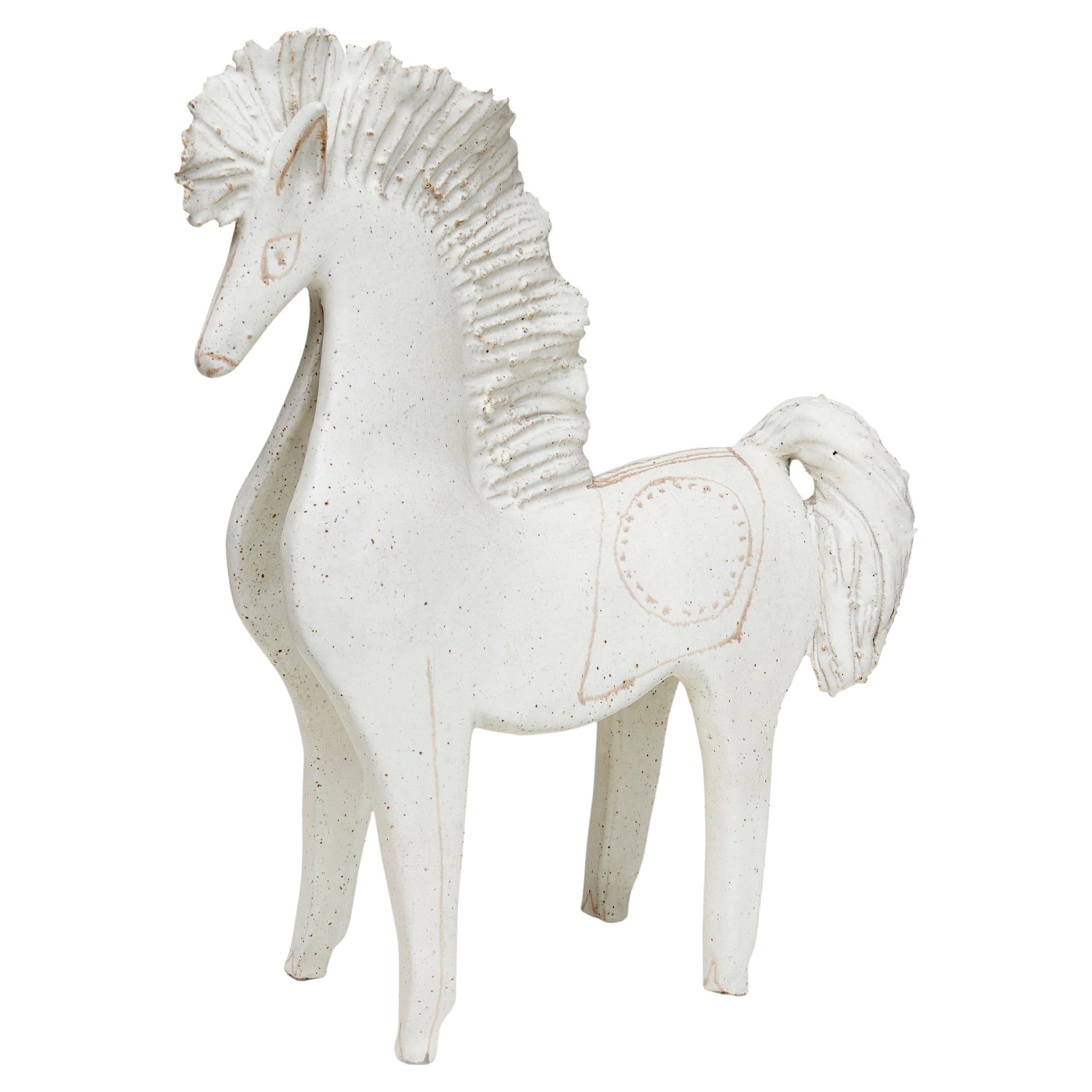 Vintage Matt Glazed Ceramic Horse by Bruno Gambone