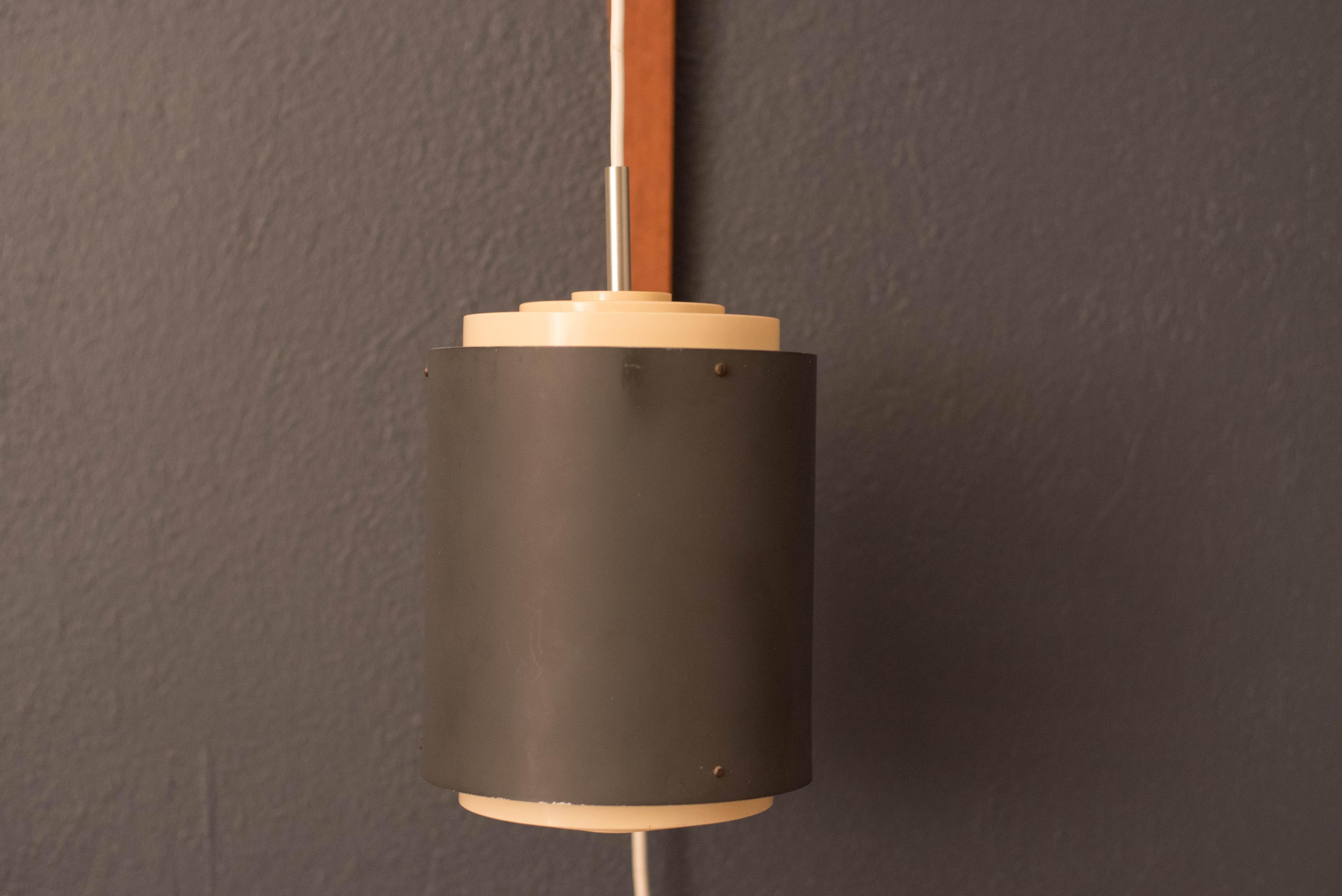 Mid-20th Century Vintage Matte Blue Scandinavian Teak Wall Sconce Pendant