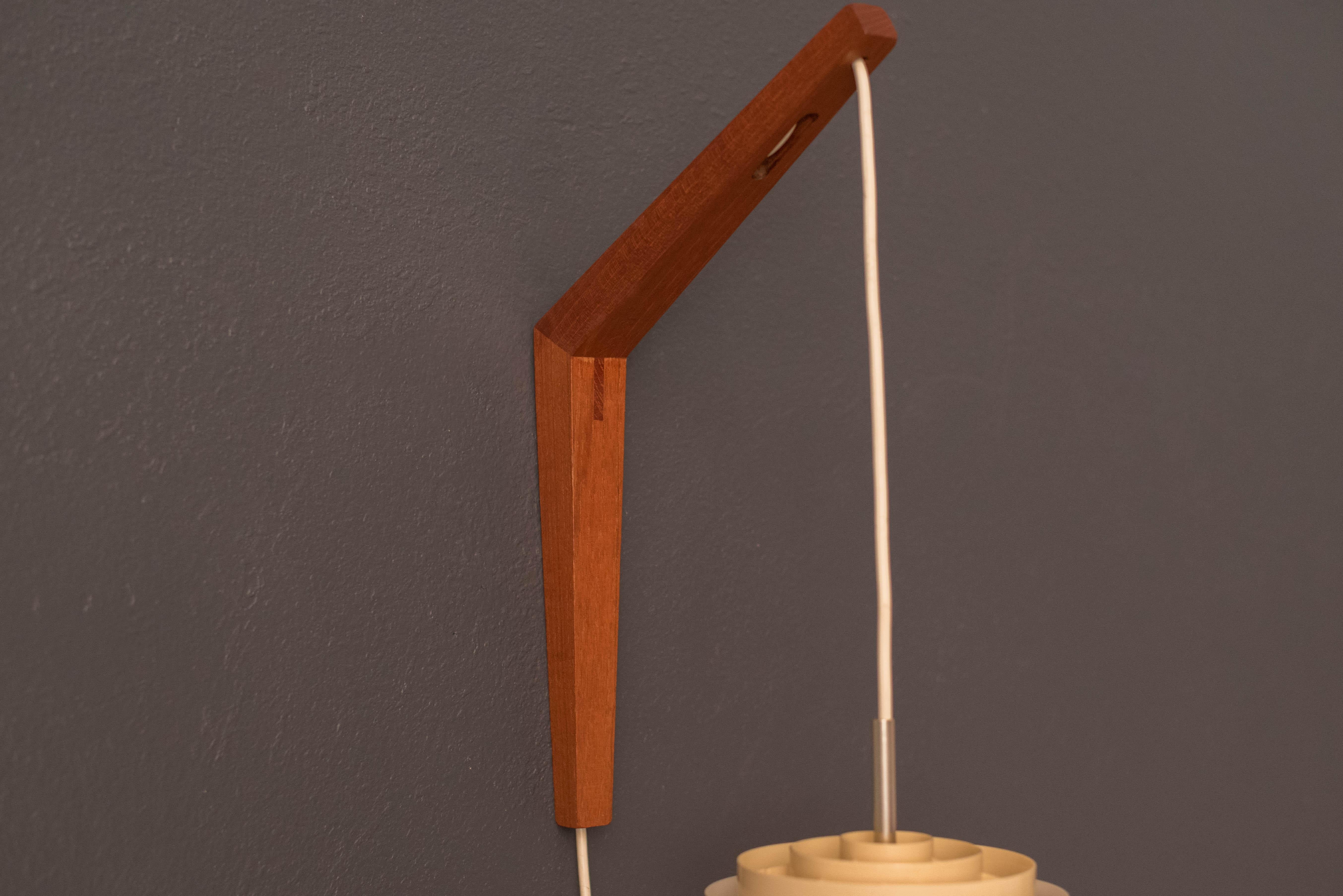 Plastic Vintage Matte Blue Scandinavian Teak Wall Sconce Pendant
