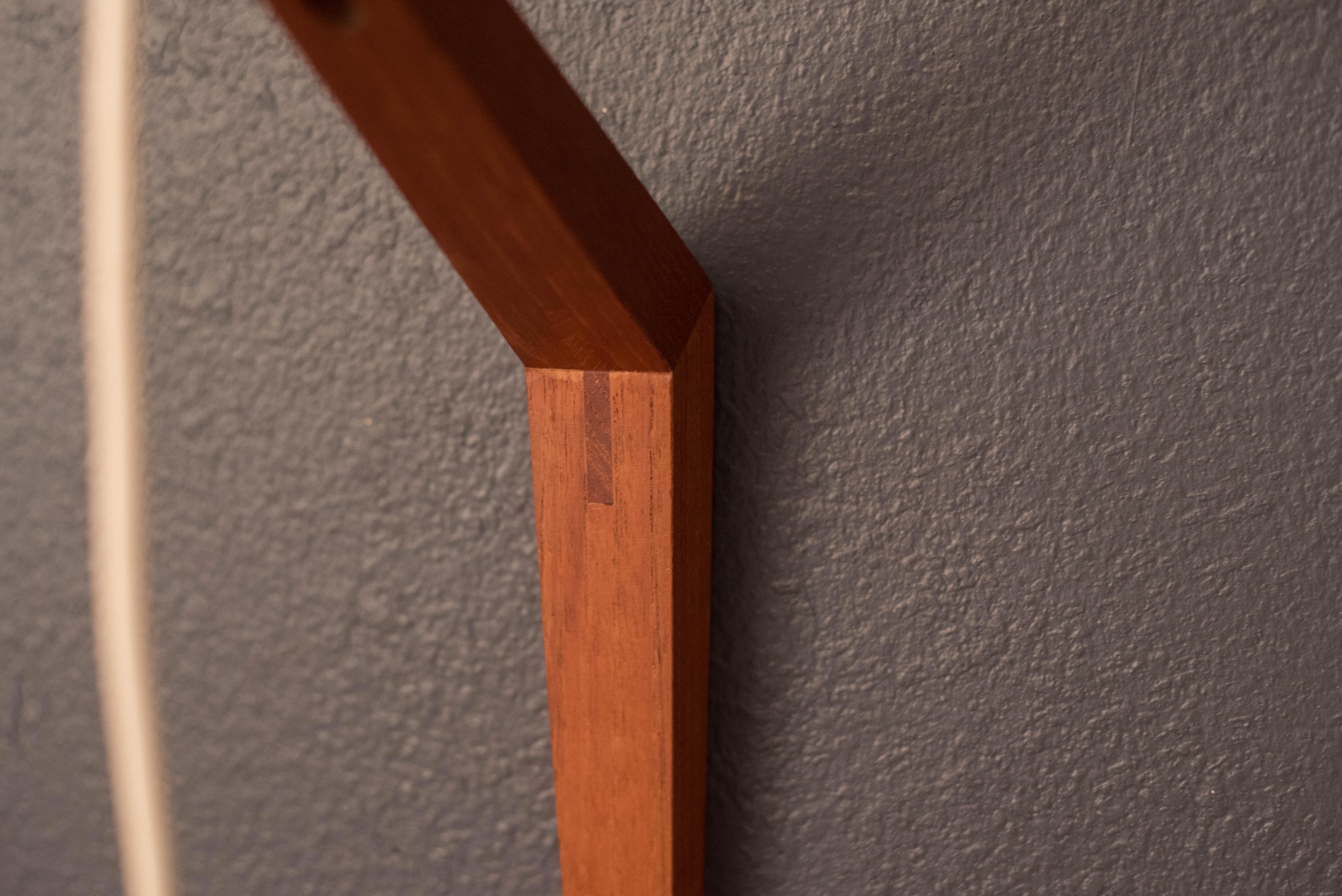 Vintage Matte Blue Scandinavian Teak Wall Sconce Pendant 1