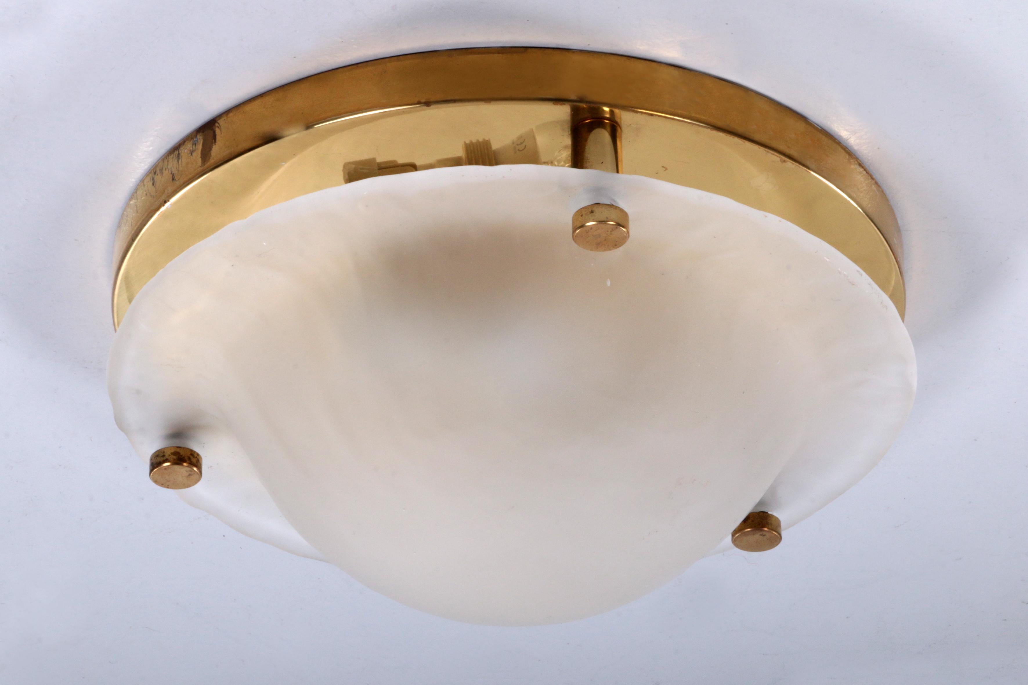 Vintage Matte Glass Ceiling Lamp by Fischer Leuchten For Sale 2