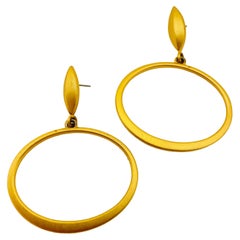 Vintage matte gold huge designer runway earrings 
