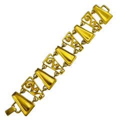 Vintage matte gold modernist designer bracelet