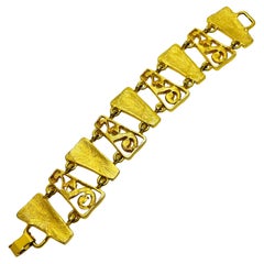 Vintage matte gold modernist designer bracelet
