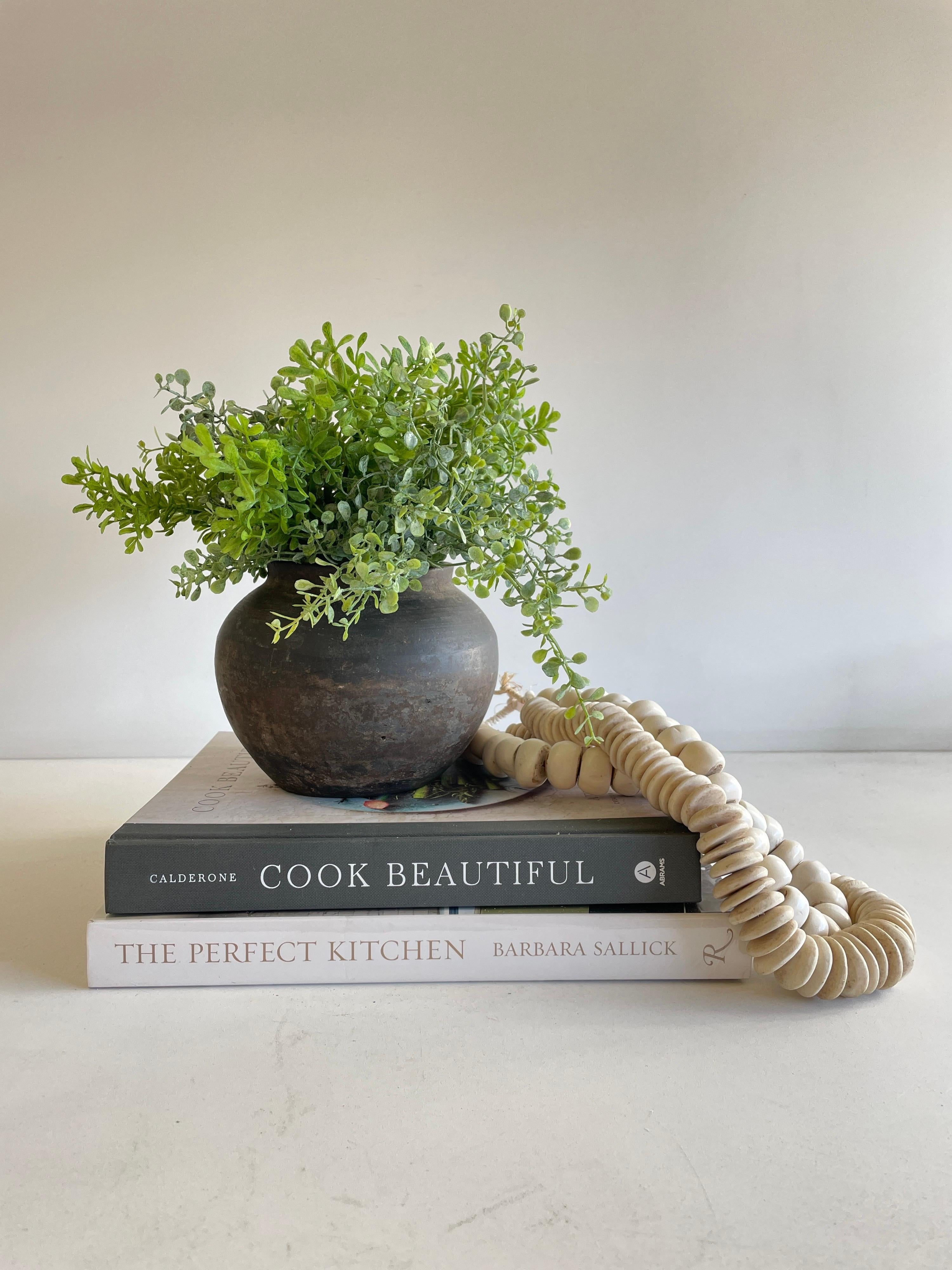 Vintage Matte oil pots pottery beautifully rich in character, this vintage oil pot adds just the right amount of texture + warmth where you need it. Stunning matte finish with warm terra-cotta accents, and dark grey tones. Each piece is uniquely
