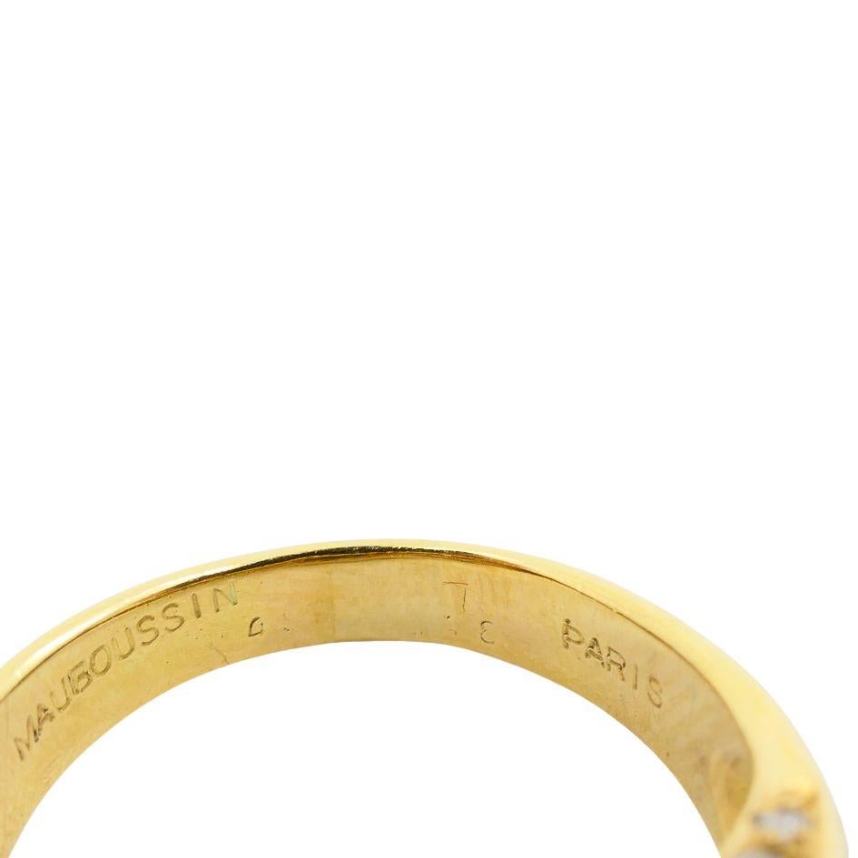 Anello vintage Mauboussin in oro 18k con tormalina Sugarloaf e diamanti in vendita 6