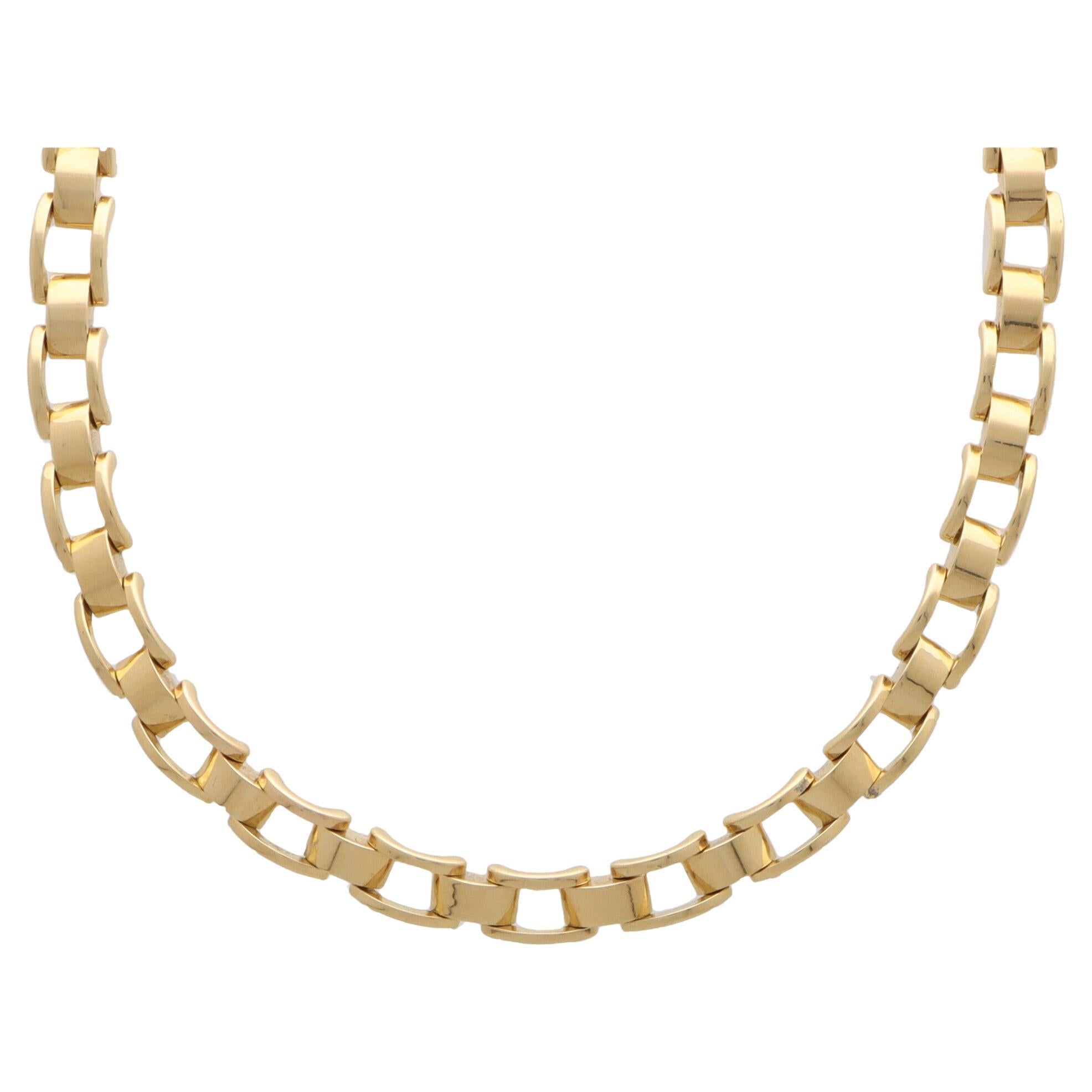 Vintage Mauboussin Chain Link Necklace Set in 18k Yellow Gold