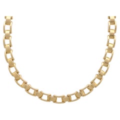 Vintage Mauboussin Chain Link Necklace Set in 18k Yellow Gold