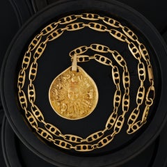 Vintage Mauboussin Frankreich 18 Karat Gelbgold Astrologische Anhänger Kette Box