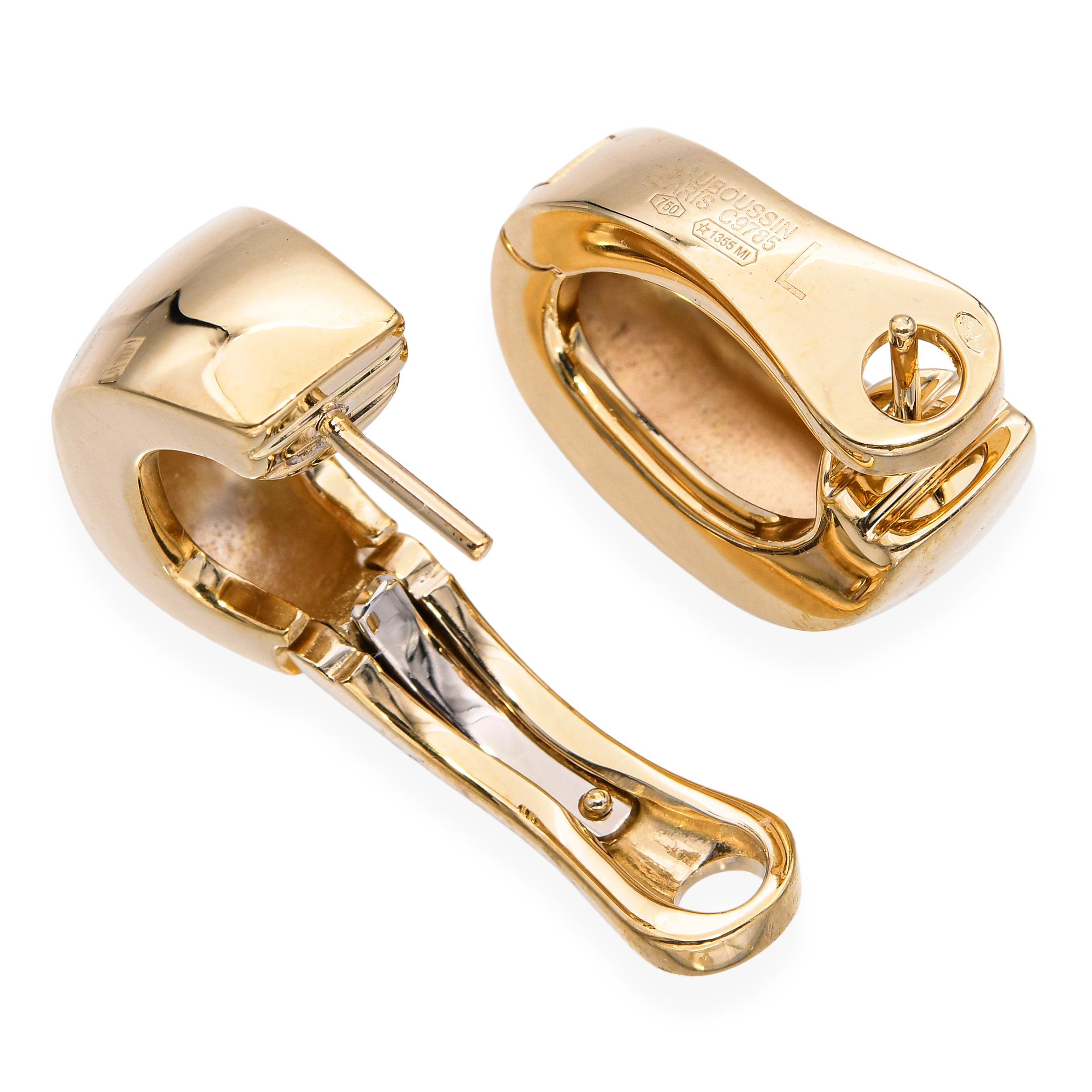 da uomo o donna Orecchini a cerchio d'epoca in oro giallo Mauboussin Paris 18k in vendita