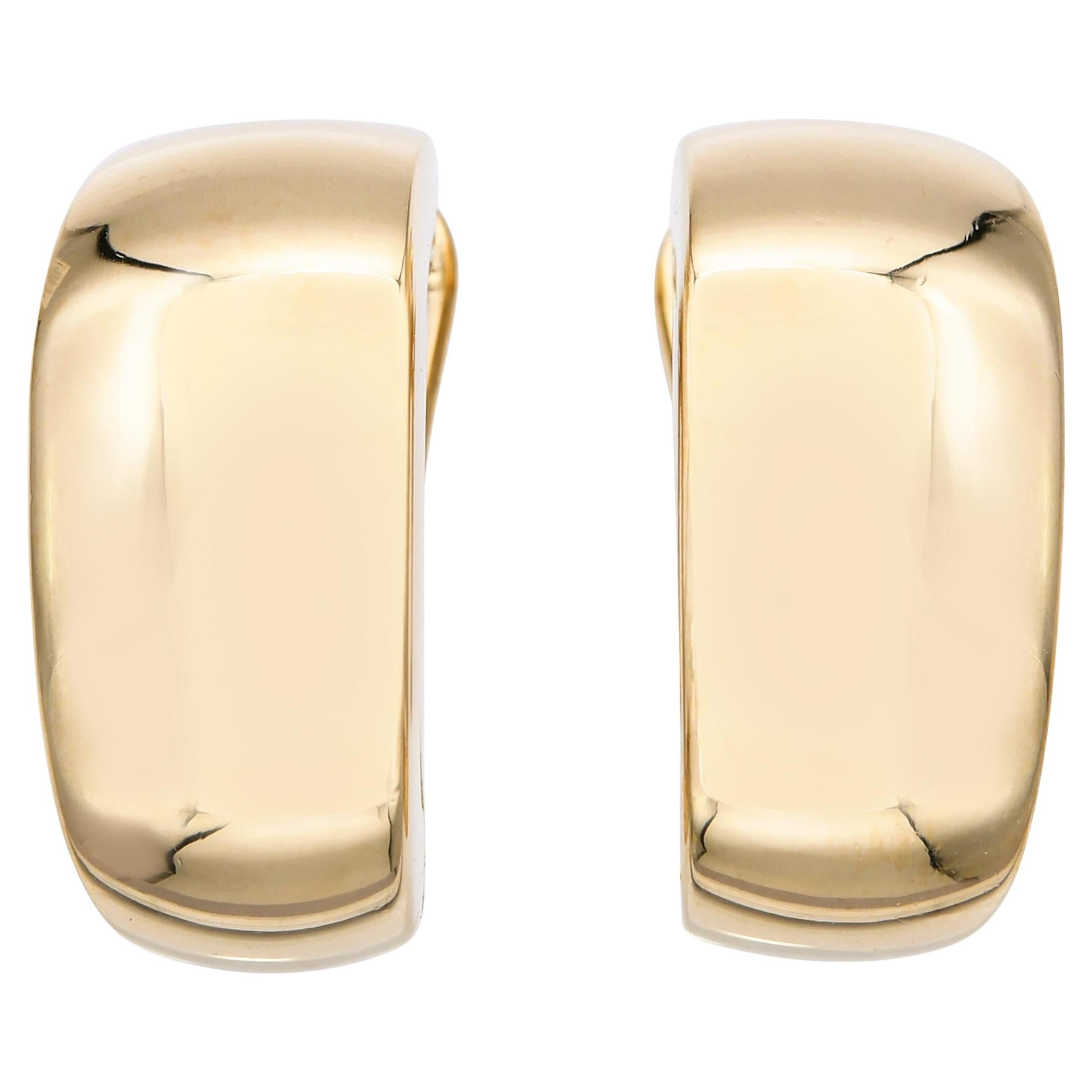 Orecchini a cerchio d'epoca in oro giallo Mauboussin Paris 18k in vendita