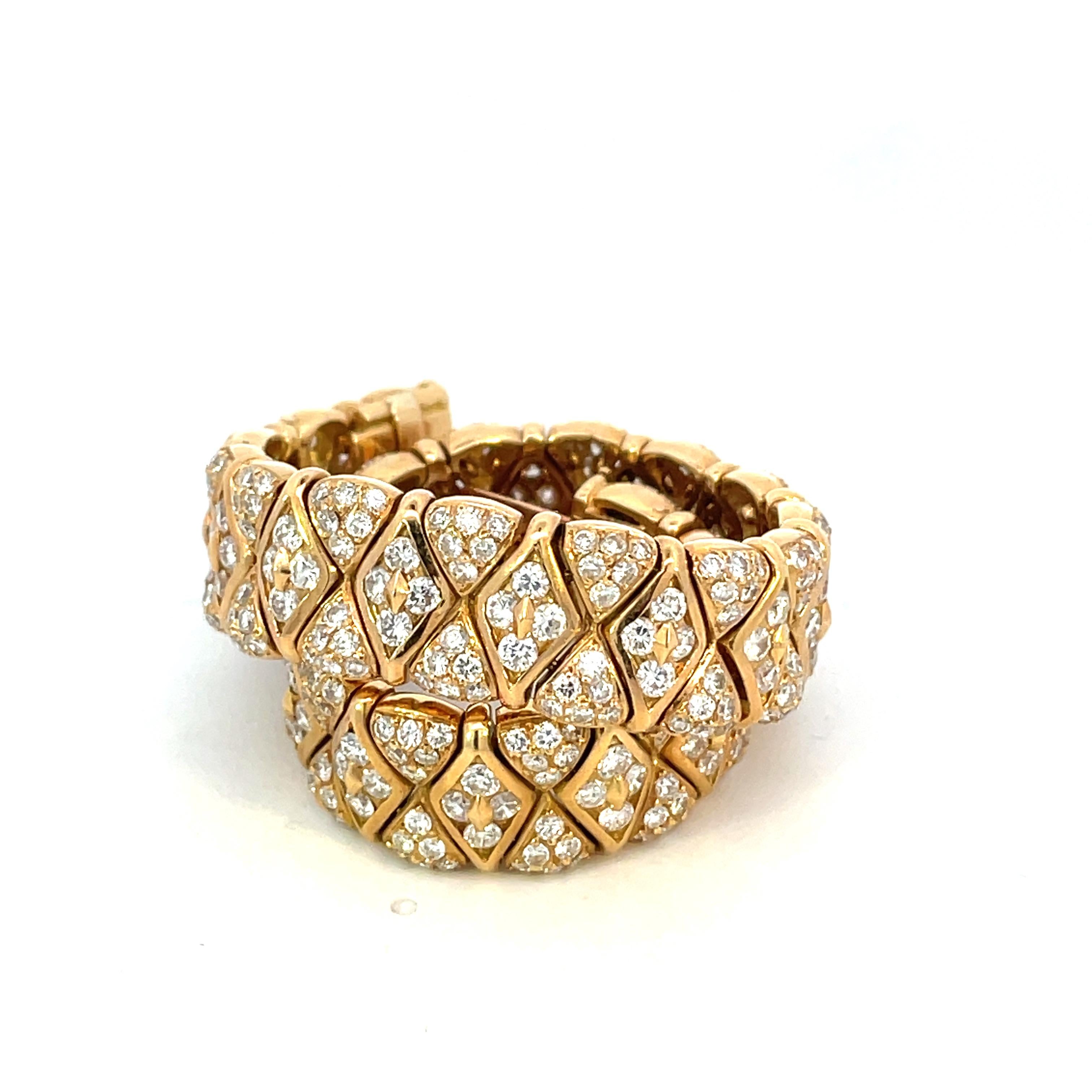 Taille ronde Mauboussin Paris, or jaune 18 carats vintage  et  Bracelet de diamants de 9,00 ct en vente