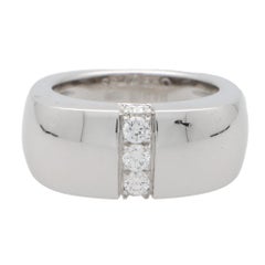 Vintage Mauboussin Paris Chunky Diamond Ring Set in 18k White Gold