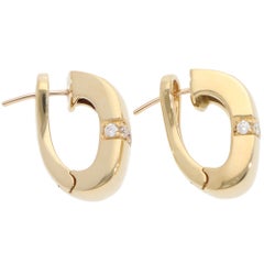 Vintage Mauboussin Paris Diamant-Creolen-Ohrringe aus Gelbgold