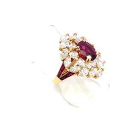Vintage Mauboussin Paris Ruby and Diamonds Ring
