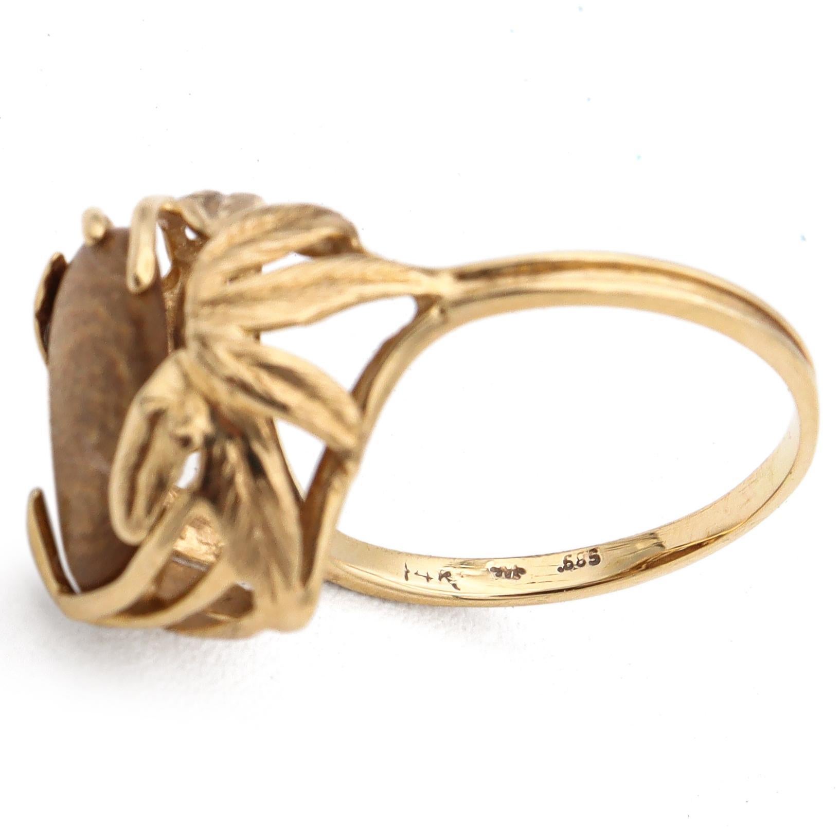 Vintage Maui Divers of Hawaii 14k Gelbgold & Gold Korallen Ring im Angebot 1