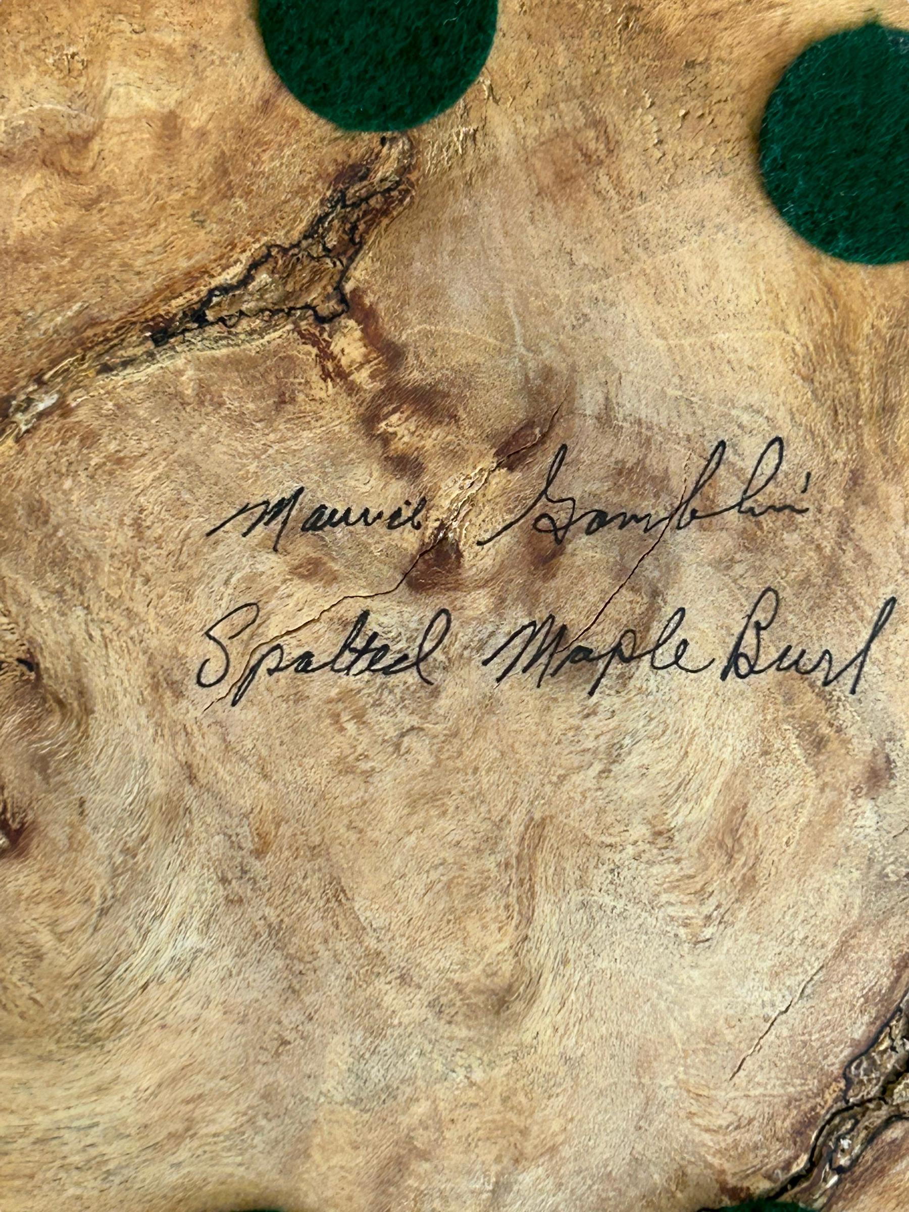 Bois Bol en loupe d'érable Spalted, tourné à la main, signé Maurice Gamblin en vente