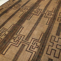 Vintage Mauritanian Sahara Tuareg Leather and Reed Large Rug