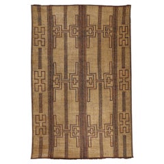 Used Mauritanian Sahara Tuareg Leather and Reed Large Rug 