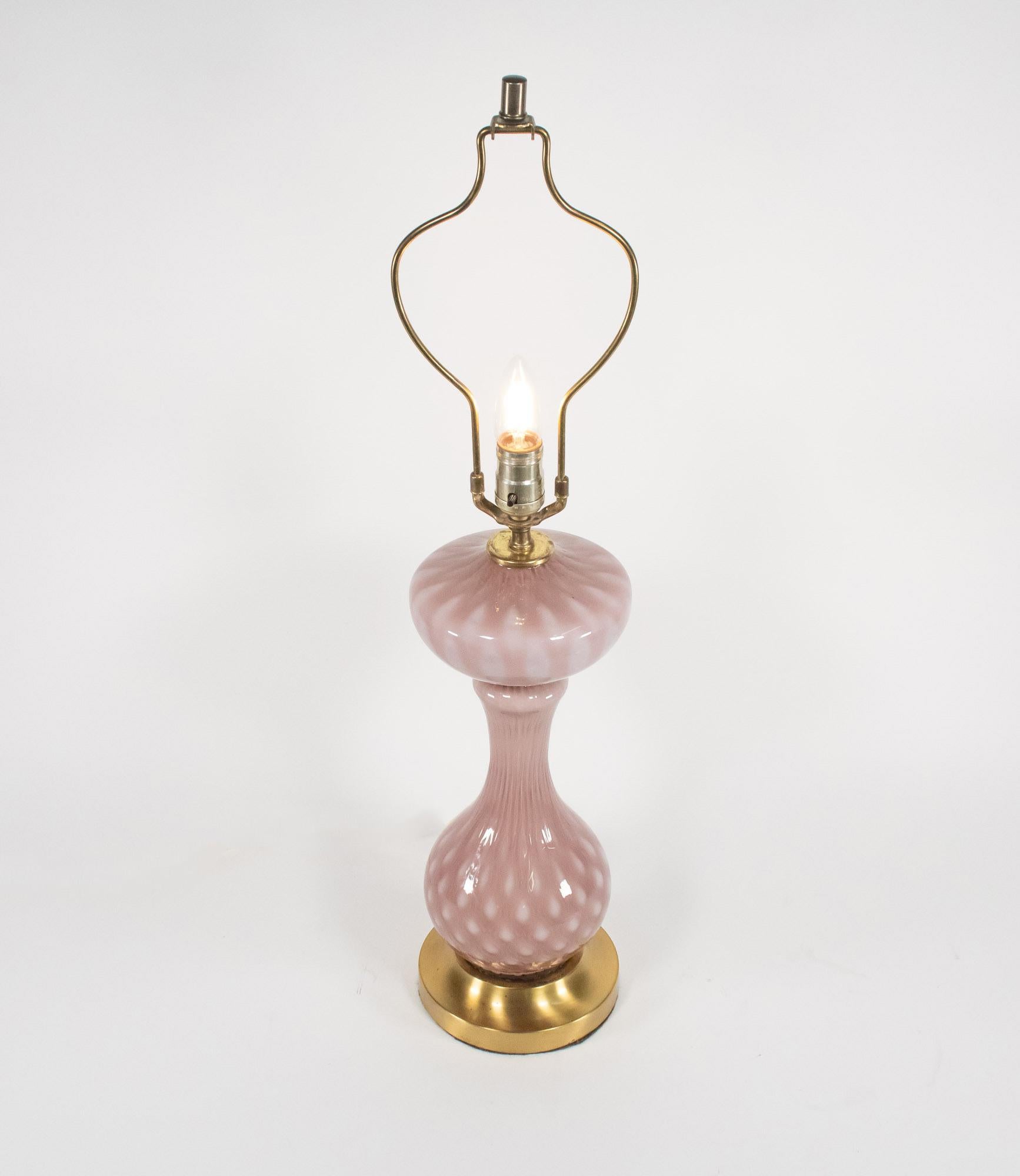 Lampe de table Murano mauve attribuée à Barovier & Toso en vente 5