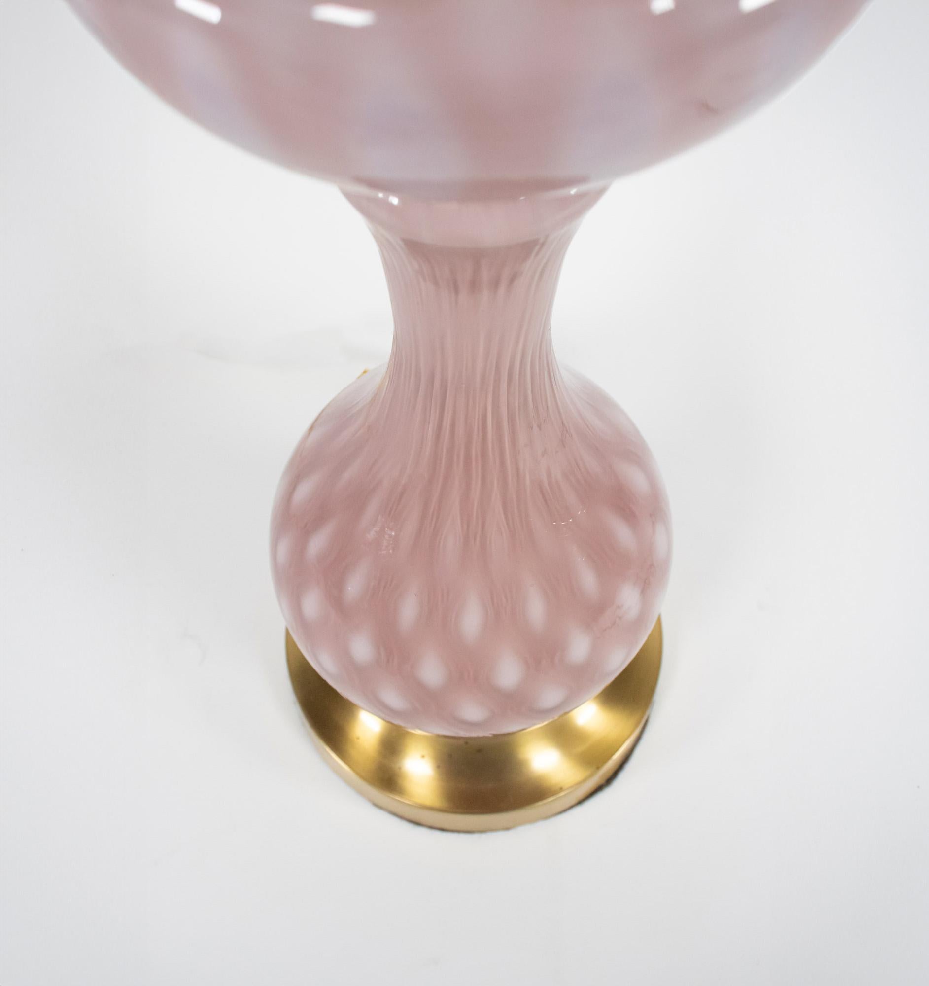 20ième siècle Lampe de table Murano mauve attribuée à Barovier & Toso en vente
