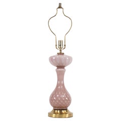Vintage Mauve Hobnail Murano Table Lamp Attributed to Barovier & Toso