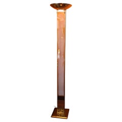 Max Baguara Vintage Italian Lamp in ottone e vetro, lampada alogena dimmer da terra