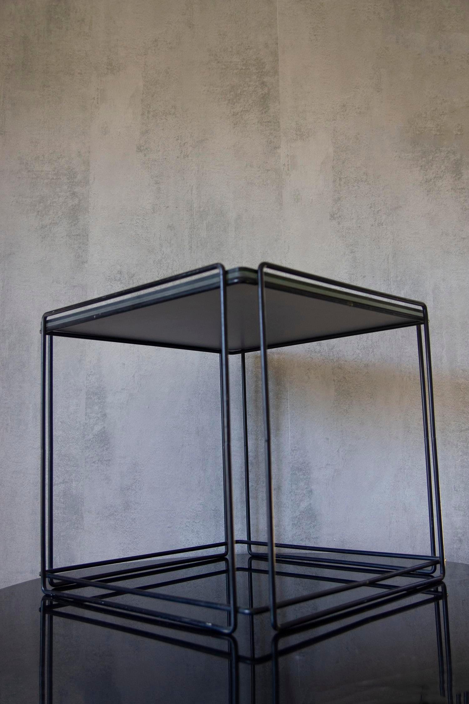 metal cube side table