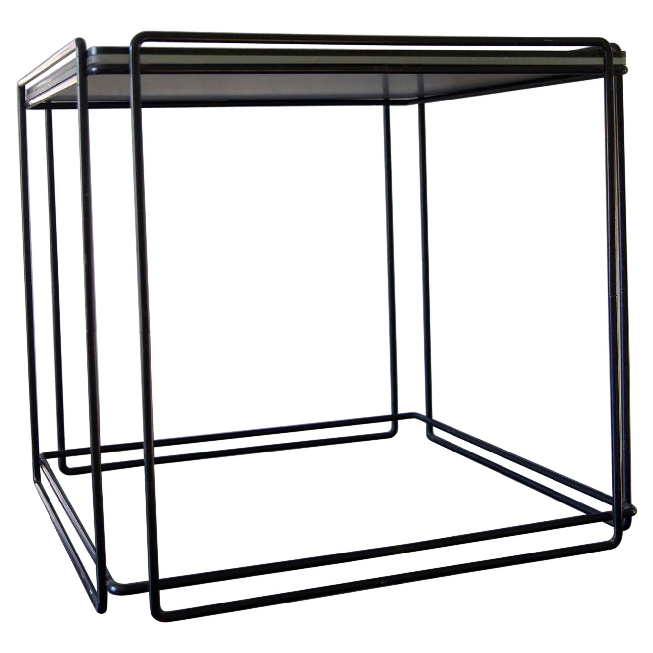 Vintage Max Sauze Architectural Metal Side Table