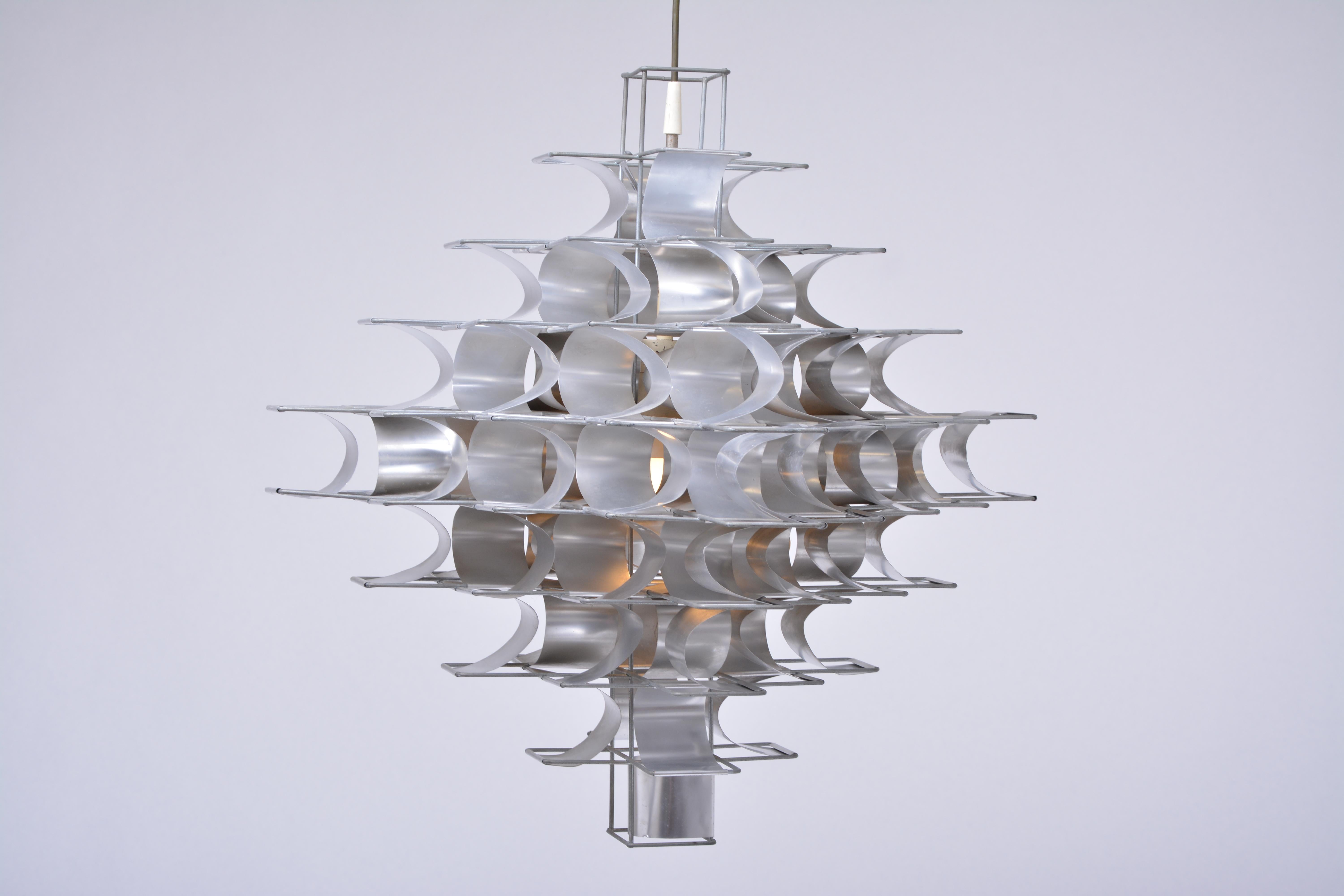 French Vintage Mid-Century Modern 'Cassiopée' Chandelier by Max Sauze, 1969