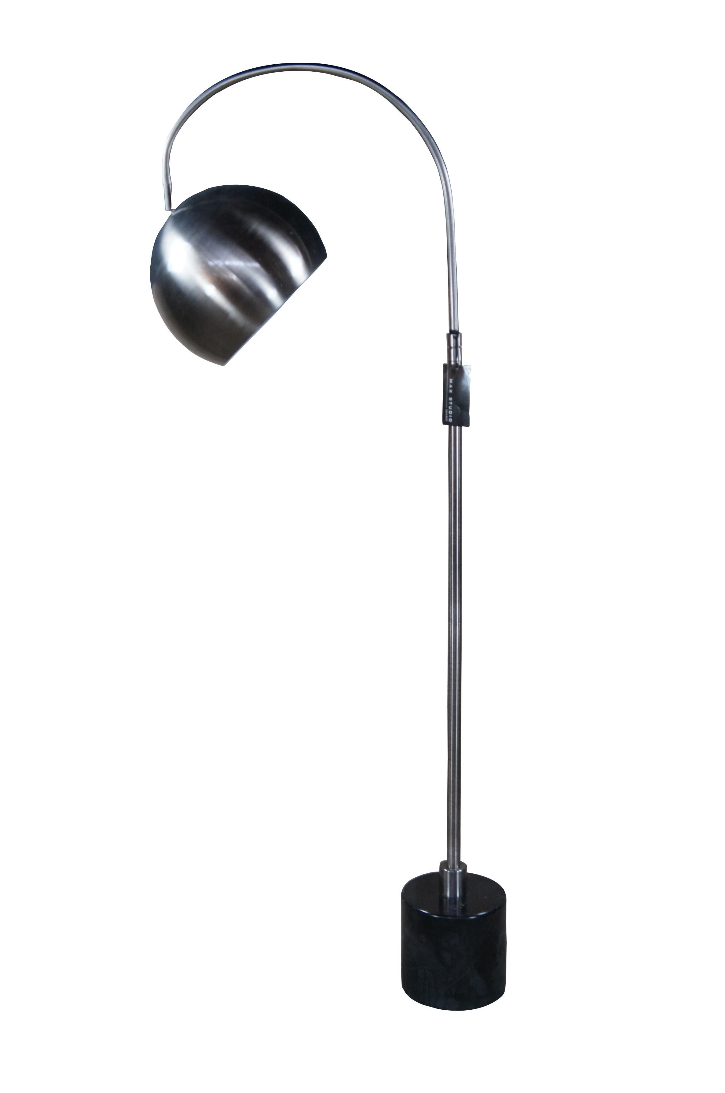 Moderne Vintage Max Studio Home Modern Arc Steel Marble Floor Library Reading Lamp 64