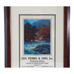 Vintage Maxfield Parrish Advertising Calendar “Misty Morning”, Framed, c1956