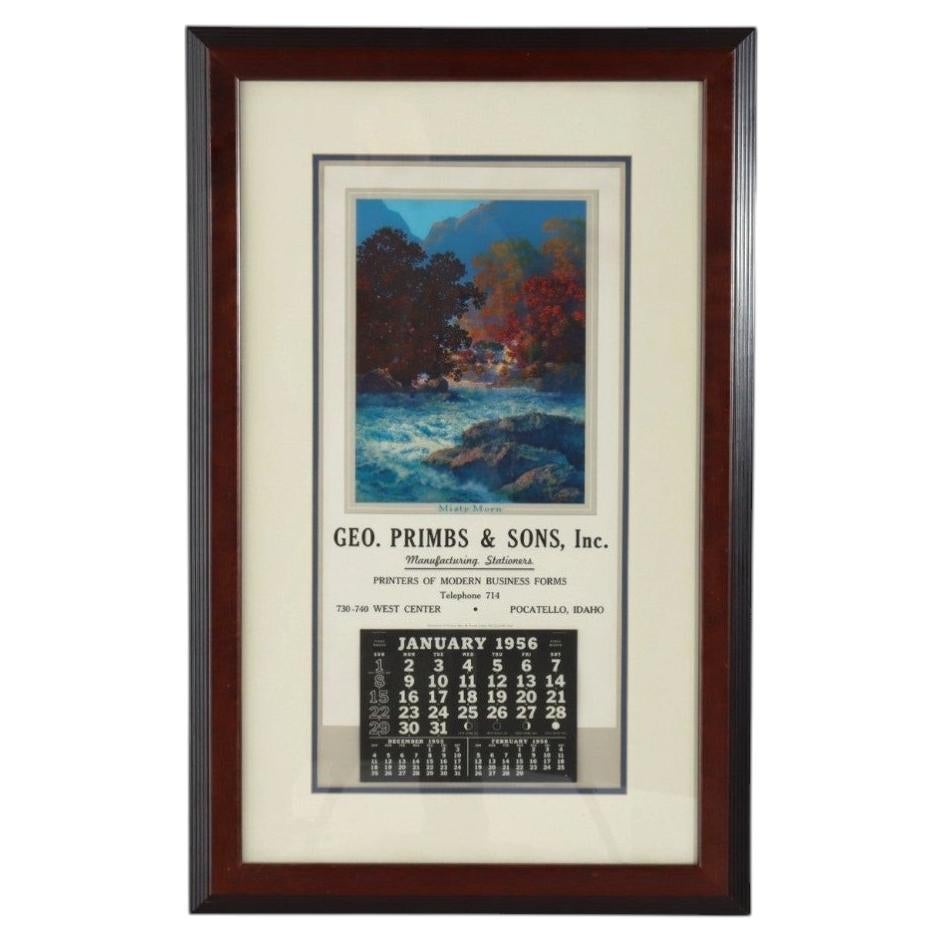 Vintage-Werbekalender von Maxfield Parrish „Misty Morning“, gerahmt, um 1956 im Angebot