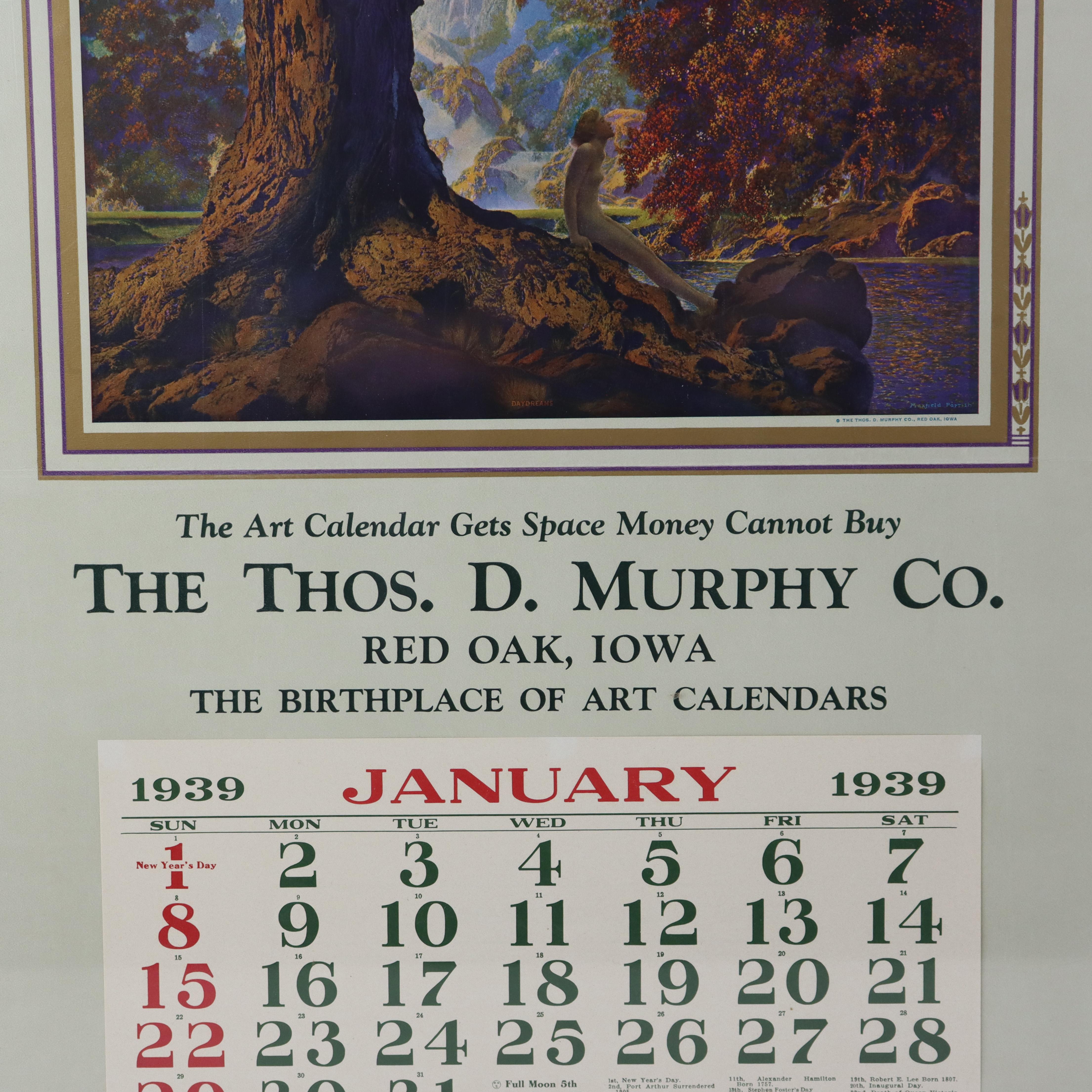 Vintage Maxfield Parrish Salesman Probe Kalender 