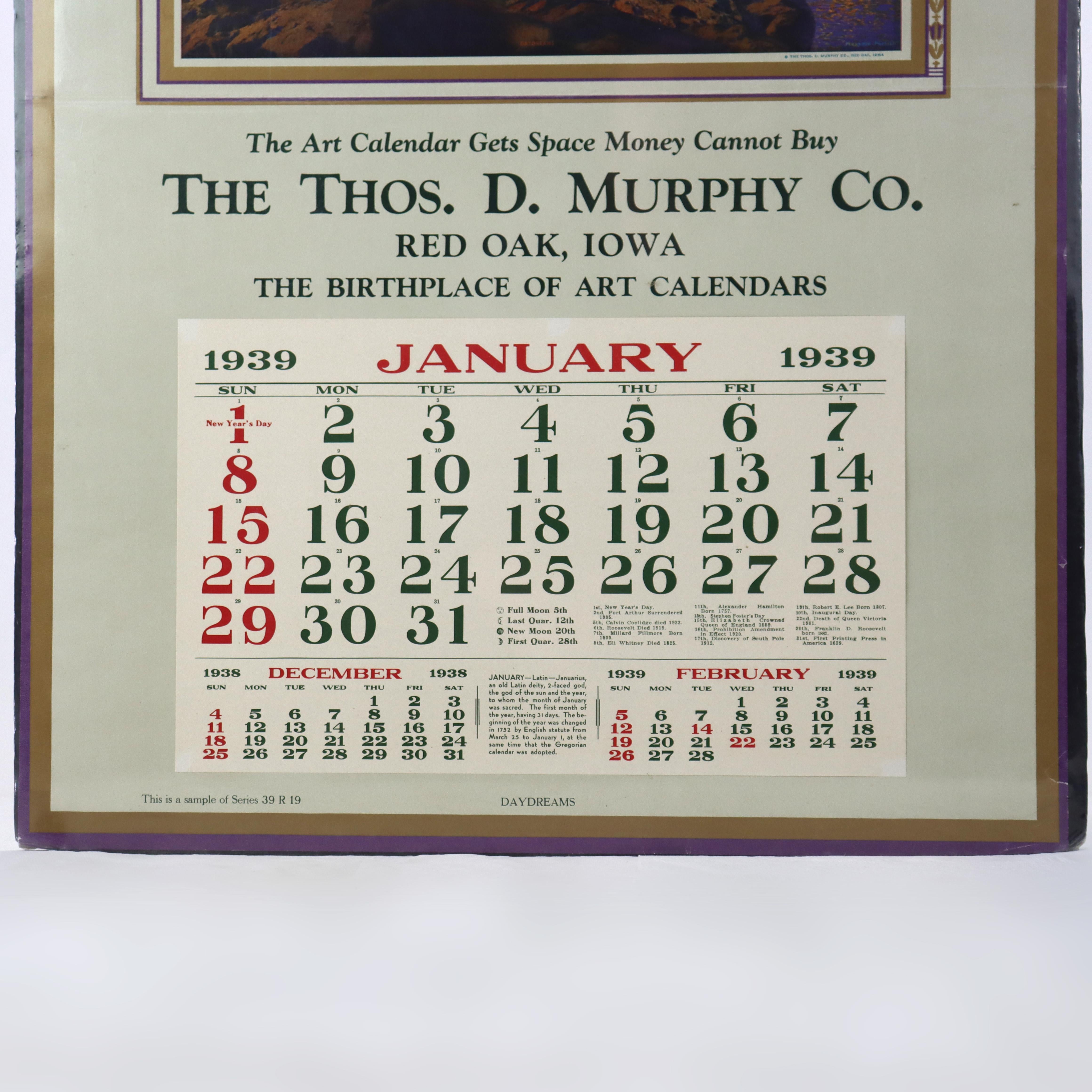 Vintage Maxfield Parrish Salesman Probe Kalender 