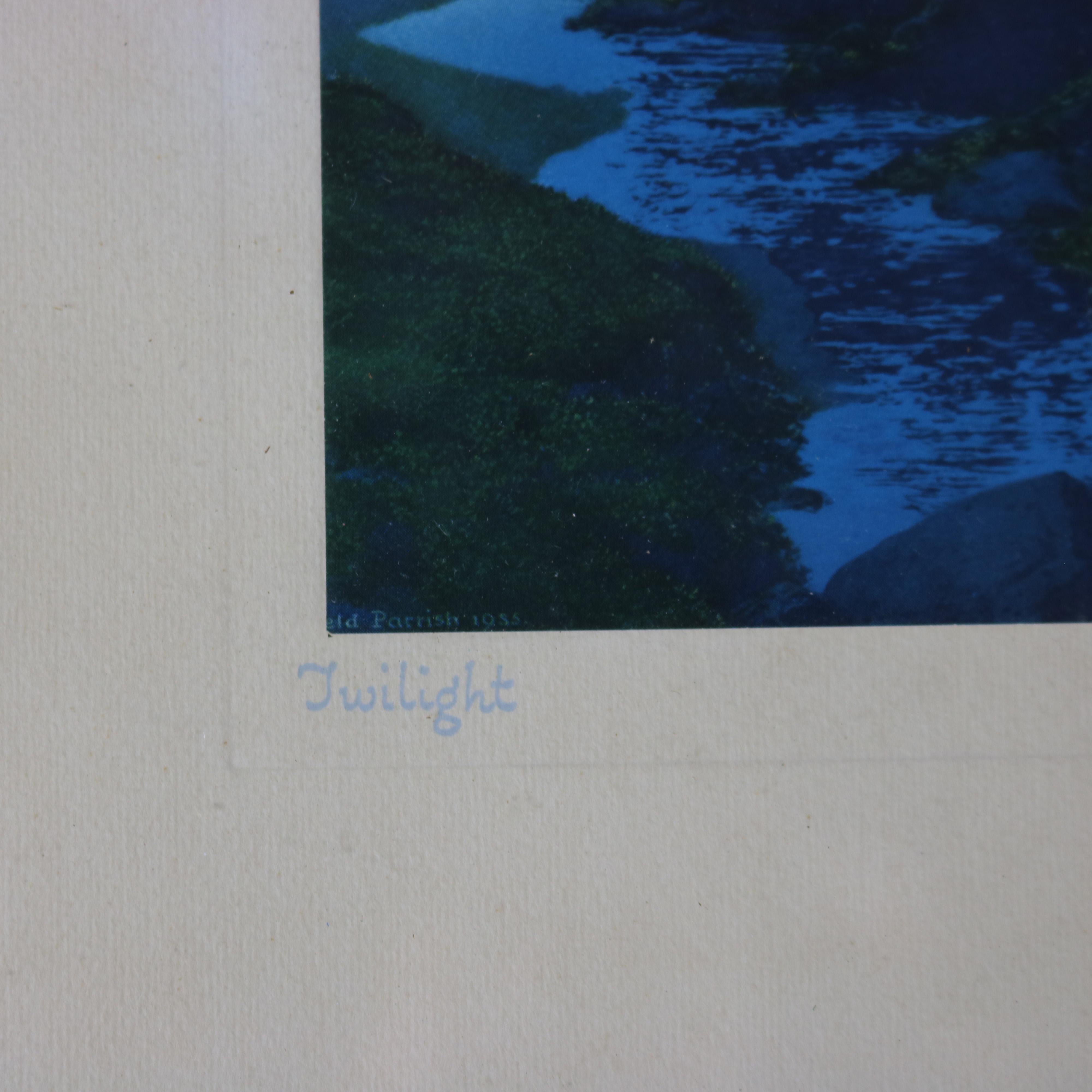 Vintage Maxfield Parrish “Twilight” Landscape Print, Framed, C1945

Measures - 18