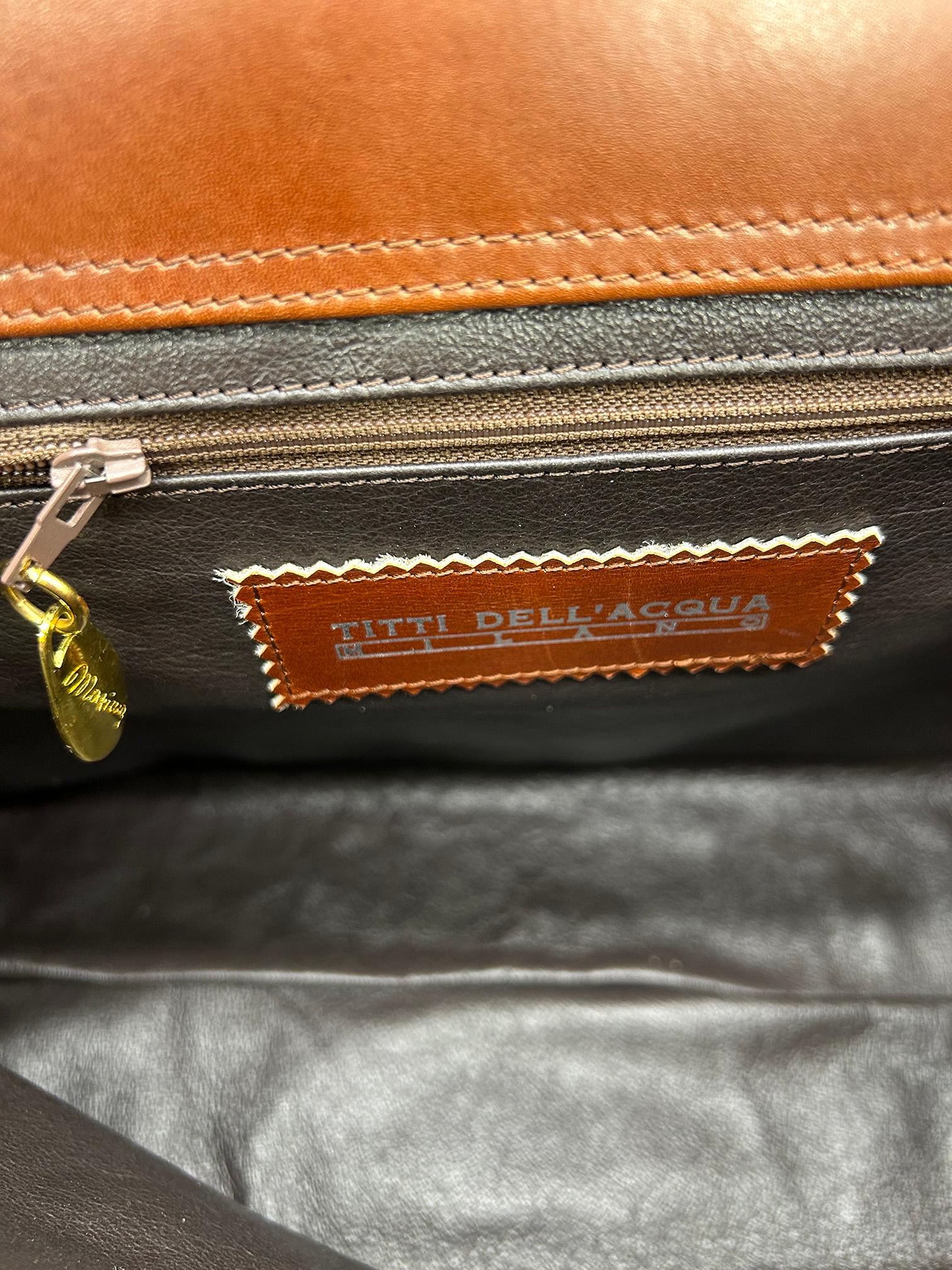 Vintage Maxima für Titti Dell'Acqua Cognac Tan Alligator Top Handle Bag, Vintage im Angebot 5