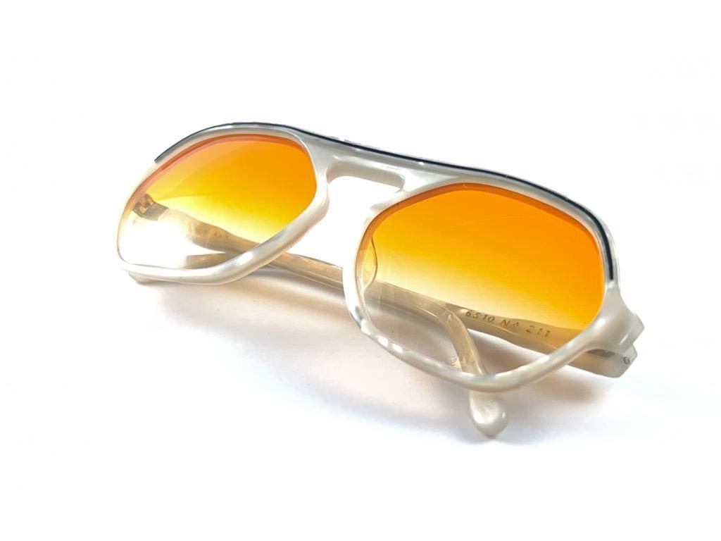 Yellow  Vintage Maxim's de Paris Mother of Pearl Style Frame 1980's Glasses For Sale