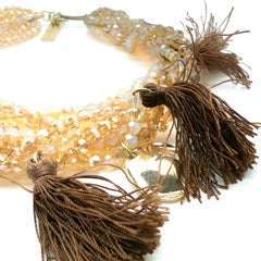 Vintage MaxMara Crystal Tassel Necklace 2000s