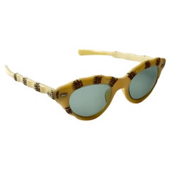 Vintage May Cat Eye Frame 1960's Midcentury Sunglasses Made In Italy