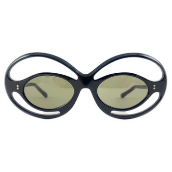Vintage May Mask Black & White Sunglasses Made In USA