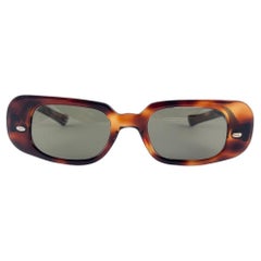 Vintage May Rectangular Midcentury Tortoise Frame 1960'S Sunglasses Made In Usa