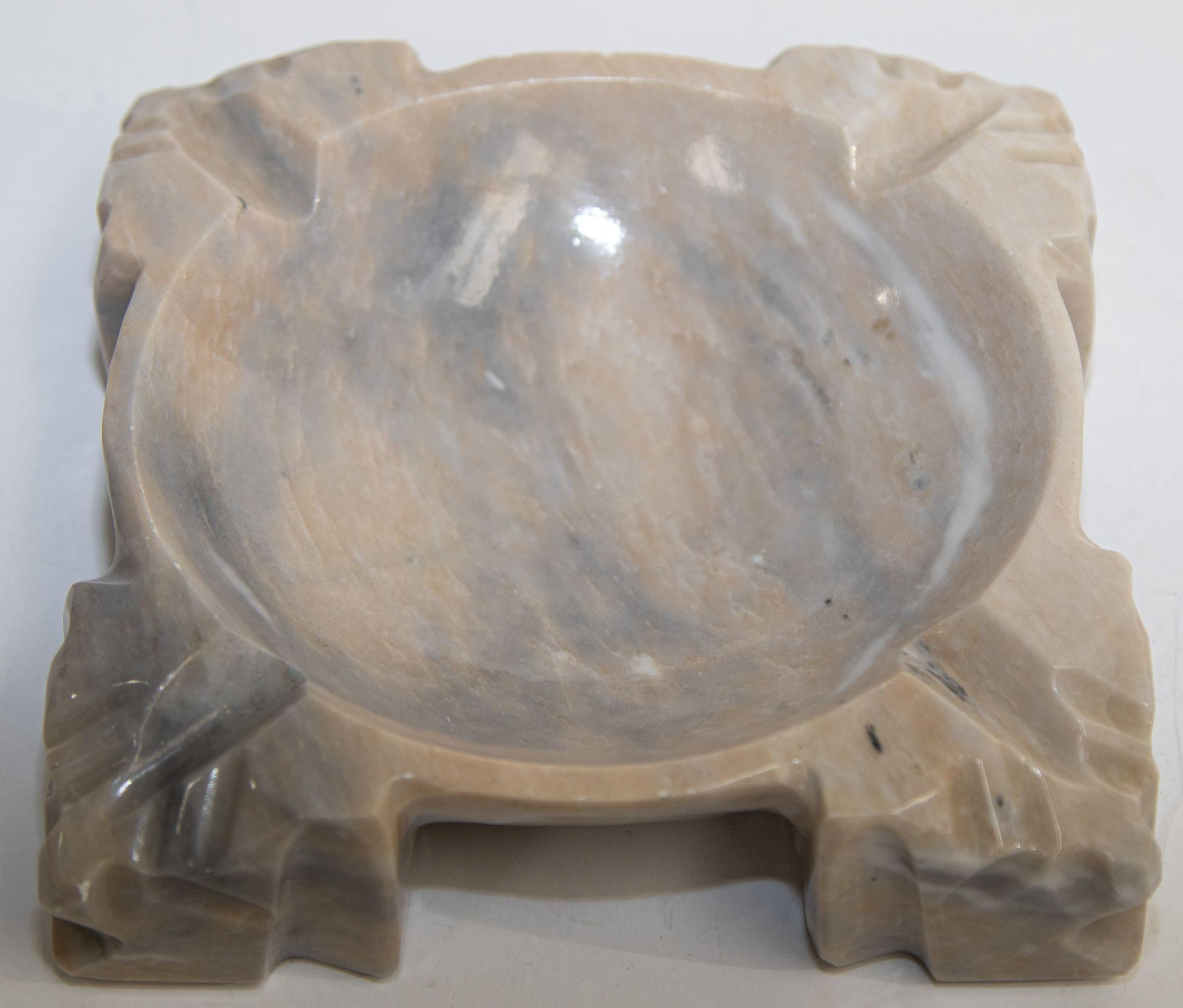 Vintage Mayan Aztec Marble Large Ashtray Centerpiece For Sale 1