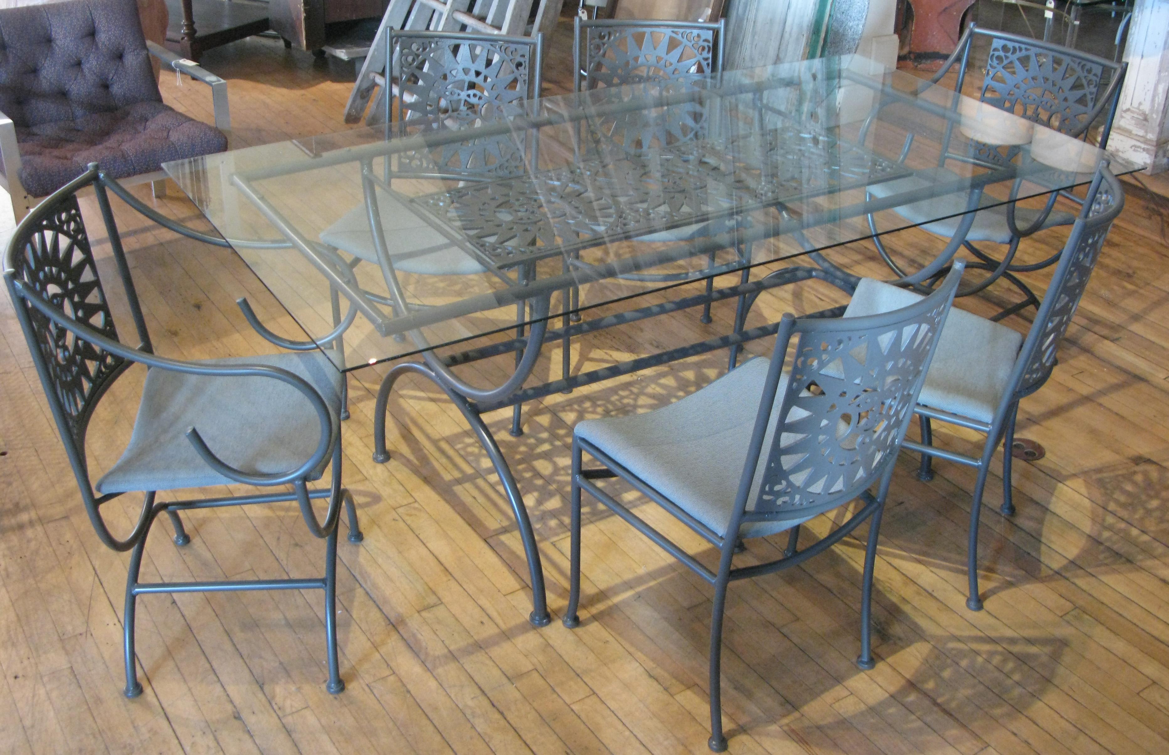 Aluminum Vintage Mayan Sun Dining Set by Arthur Umanoff