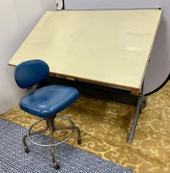 Vintage Mayline Architect Drafting Table Desk with Chair