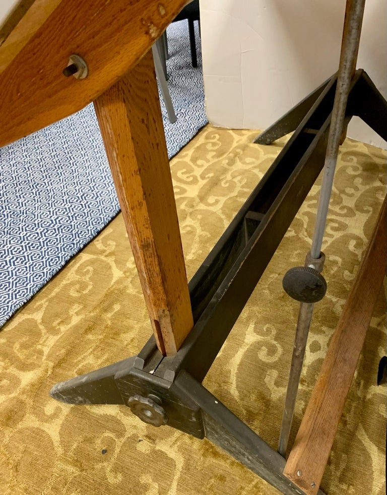 Vintage Mayline Architect Drafting Table Desk with Chair For Sale at