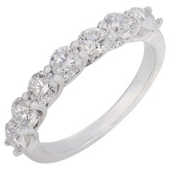 Anello semi-eternità Vintage Mayors con diamanti in oro bianco 18 carati
