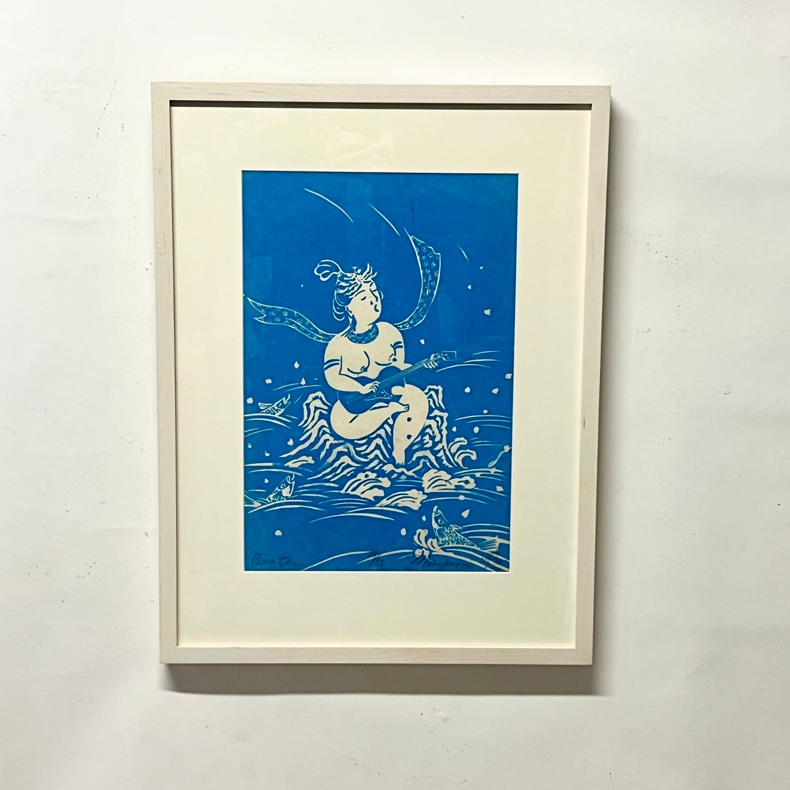 Mayumi Oda Siebdruck 'Benten' um 1981 im Zustand „Gut“ im Angebot in Oakland, CA
